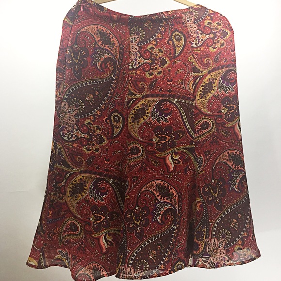 💝Kasper A-Line Midi Pretty Paisley Skirt💝 - Picture 3 of 3